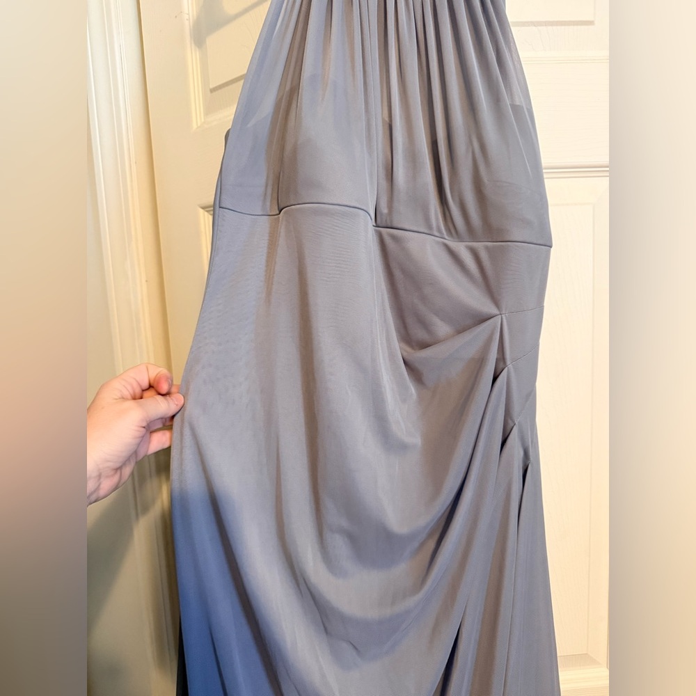 David's Formal Gray Halter Dress - Picture 2 of 9